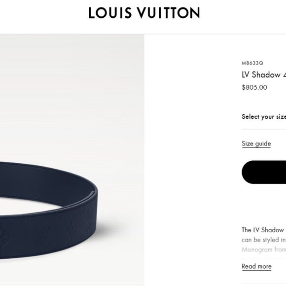LV Shadow 40mm Reversible Belt 90/38 - Picture 3 of 4